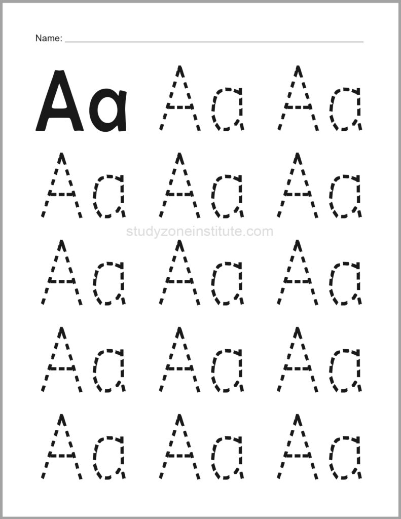 Trace Alphabet letter Aa