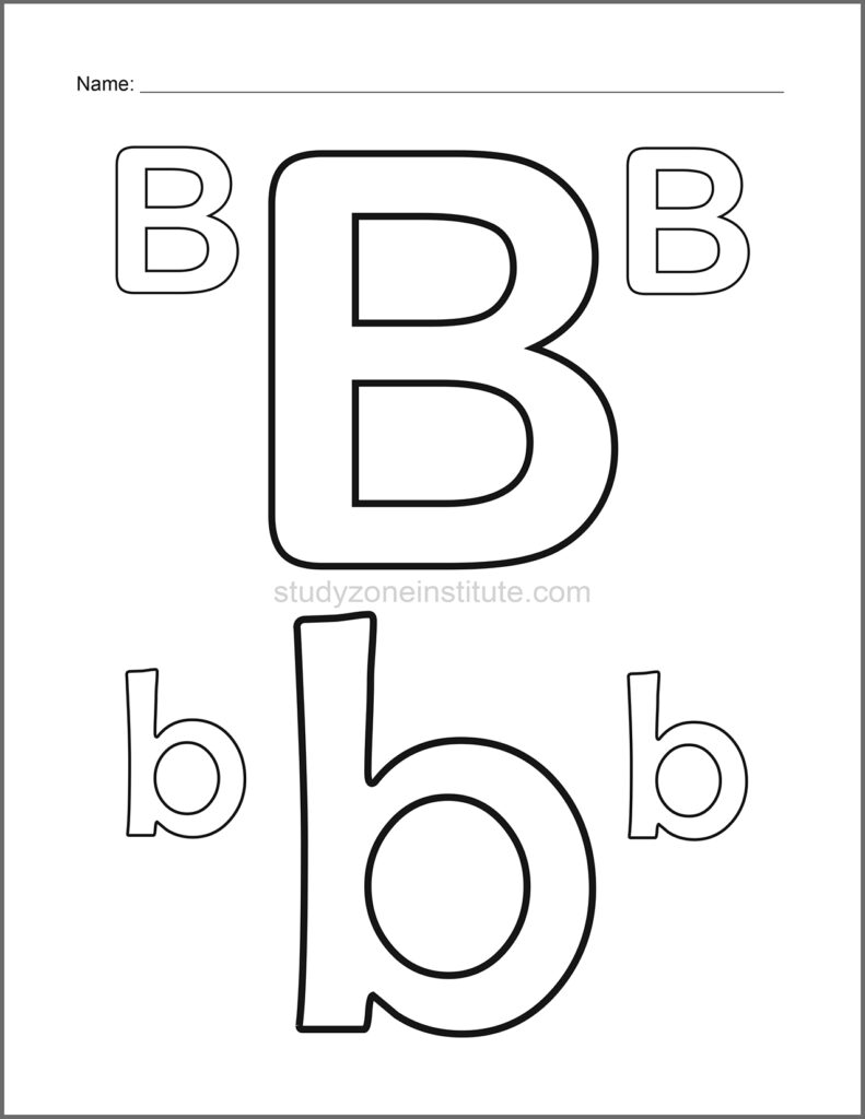 Learn alphabet. Colour B.