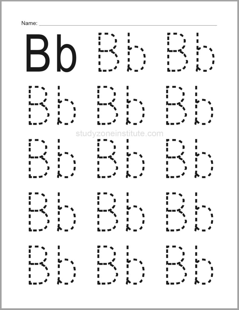 Trace Alphabet letter Bb