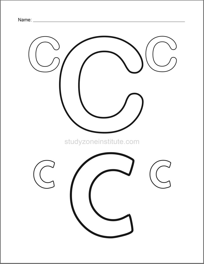 Learn alphabet. Colour C.