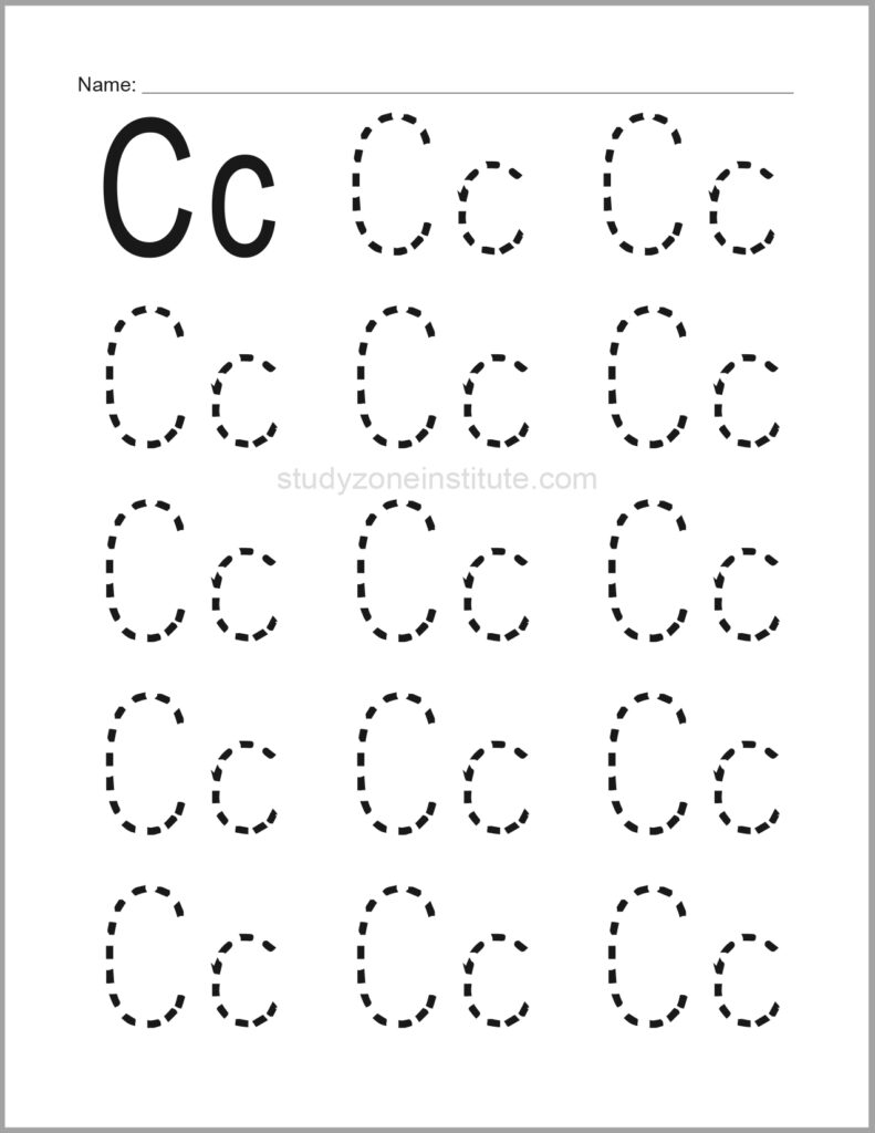 Trace Alphabet letter Cc