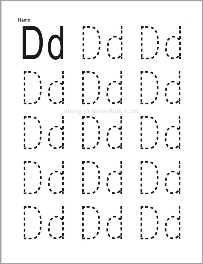 Trace Alphabet letter Dd