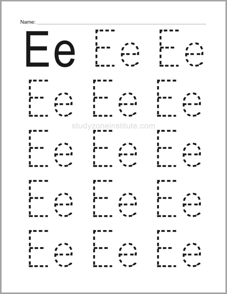Trace Alphabet letter Ee