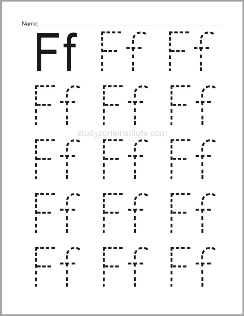 Trace Alphabet letter Ff