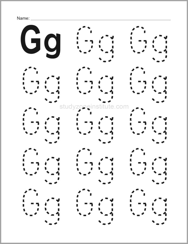 Trace Alphabet letter Gg