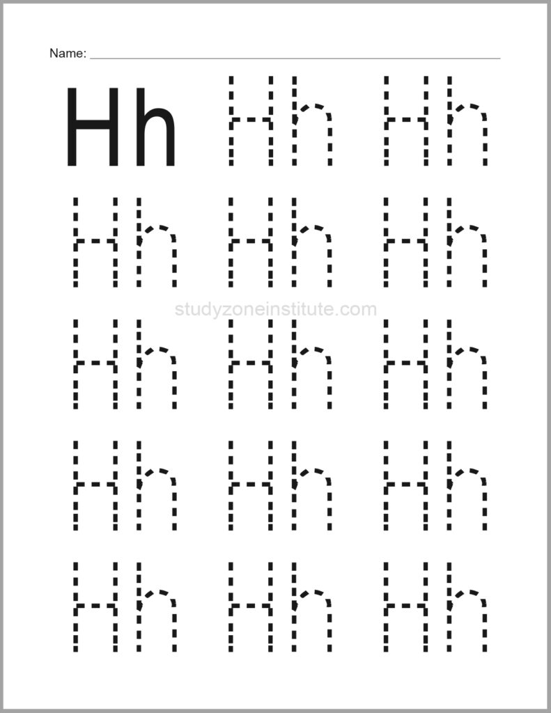 Trace Alphabet letter Hh