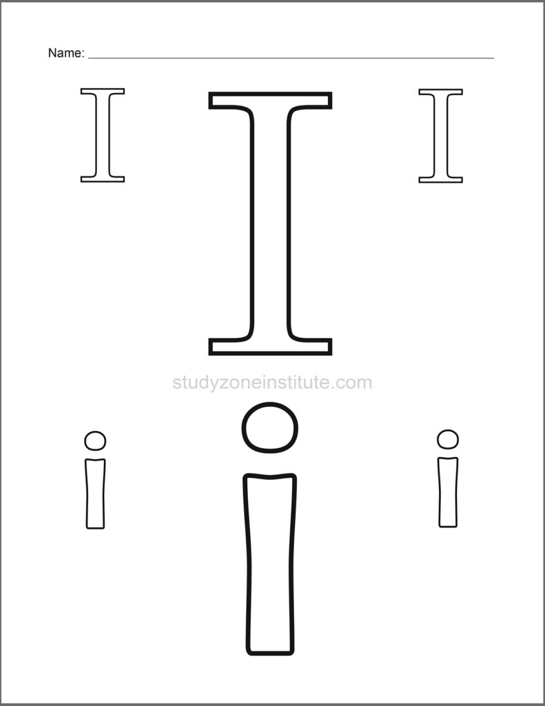 Learn alphabet. Colour I.