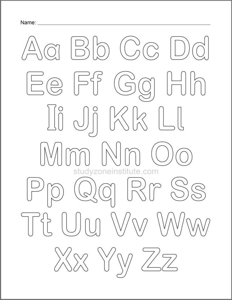 Learn alphabet. Colour letters.