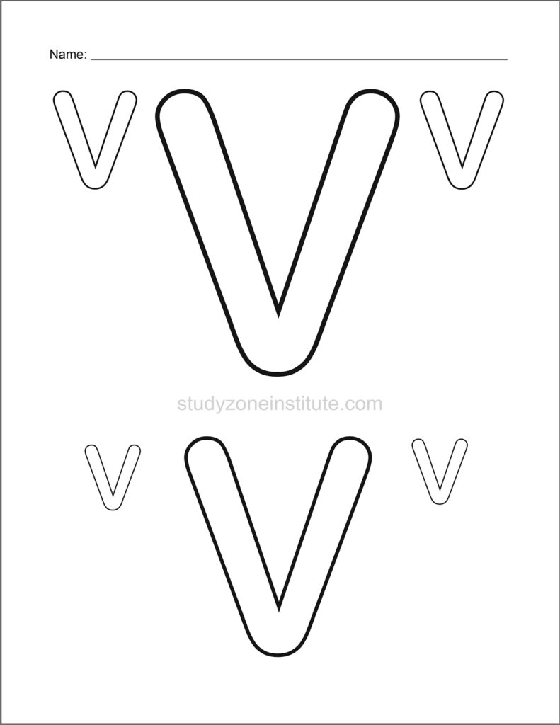 Learn alphabet. Colour V.