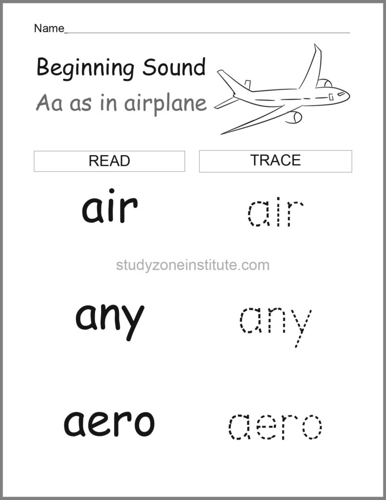 Beginning sound A