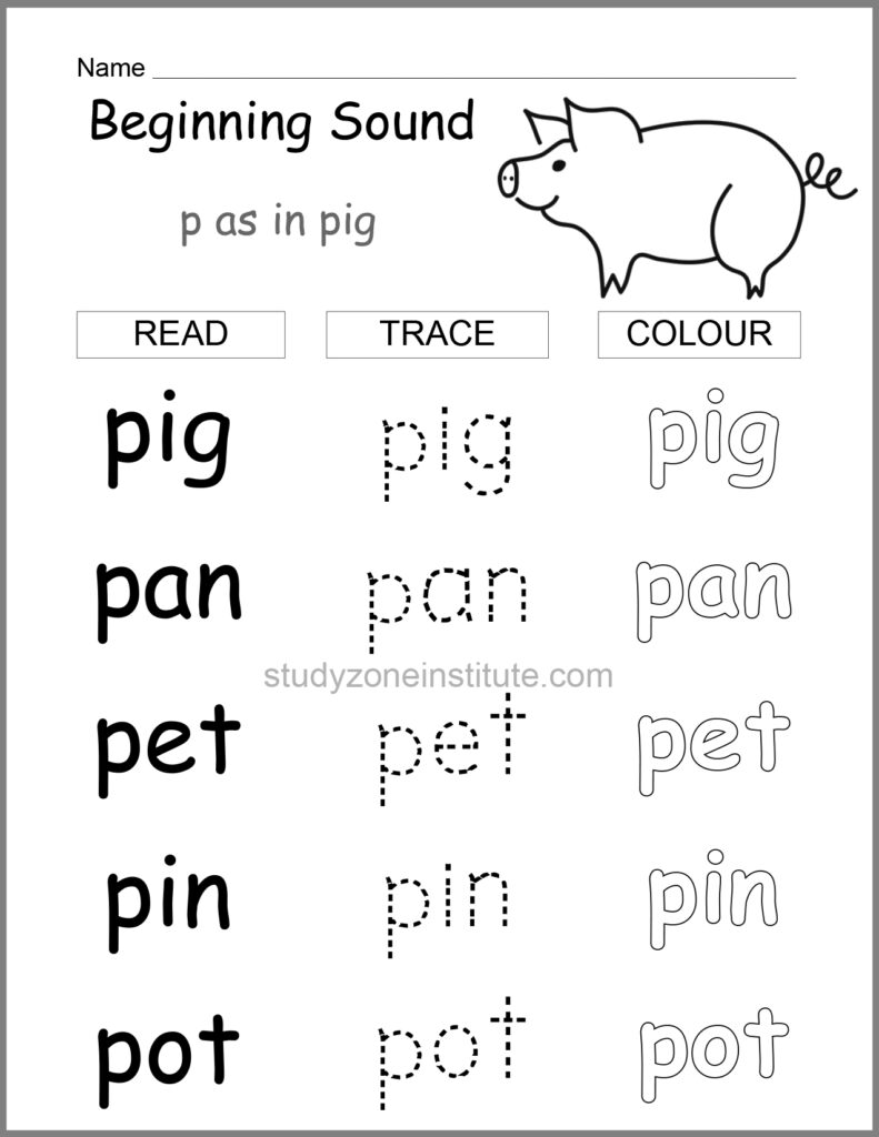 Beginning sound p