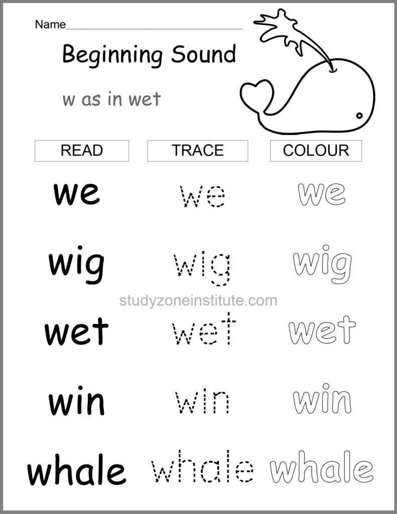 Beginning sound w