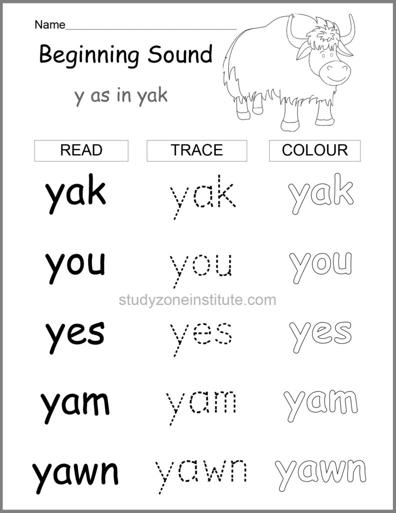 Beginning sound y
