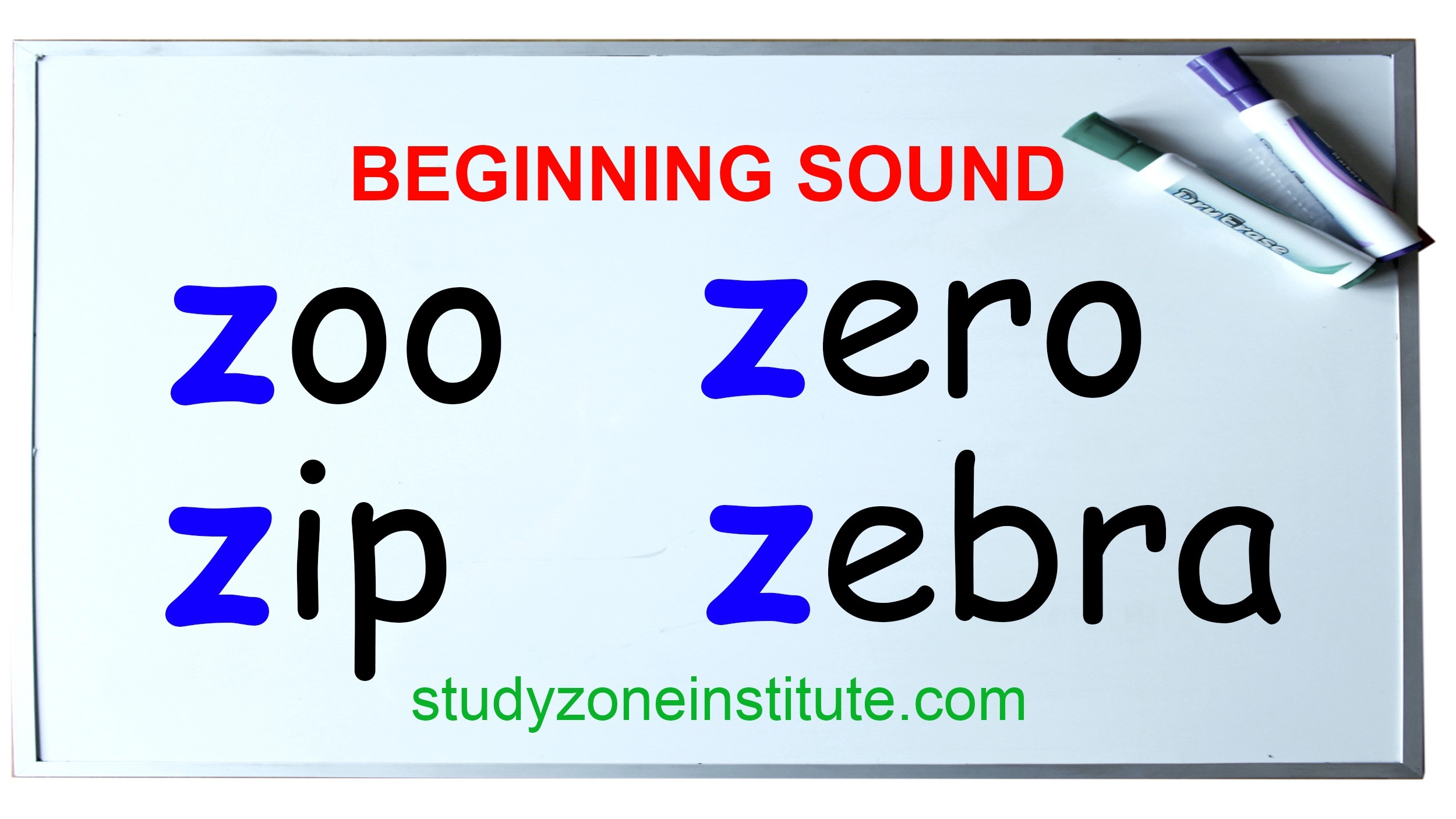 Beginning sound z Download free worksheet, trace, colour Study Zone