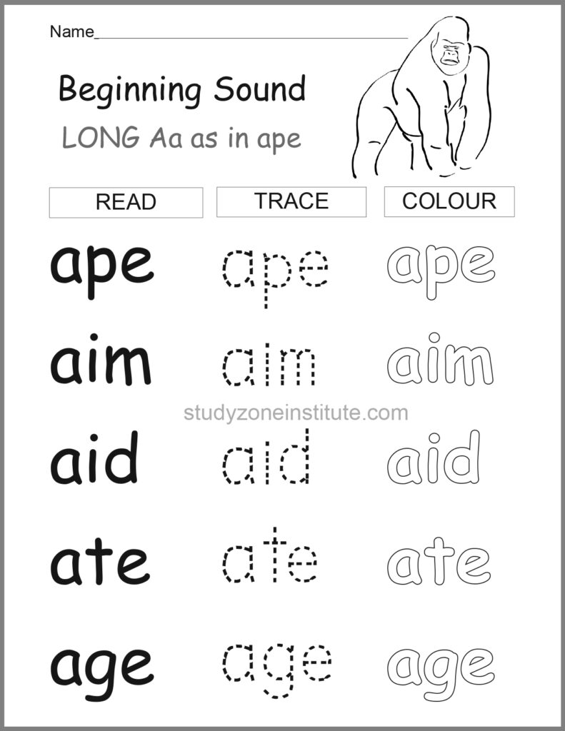 Beginning sound A