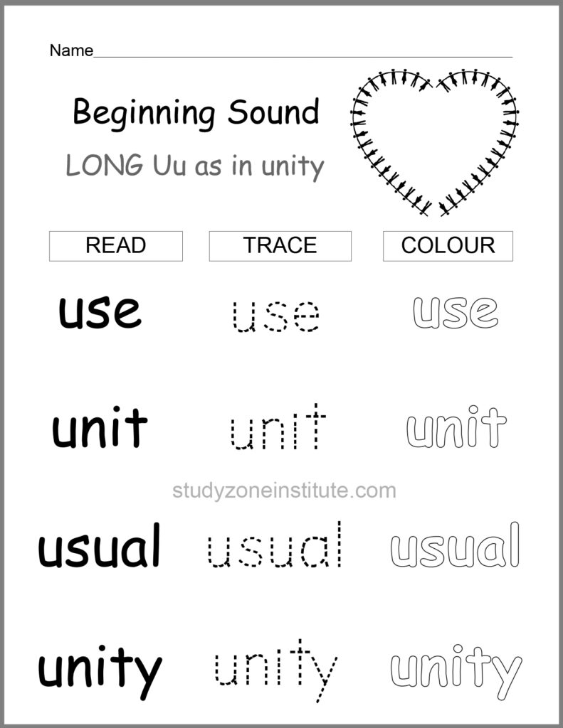 Long beginning sound u