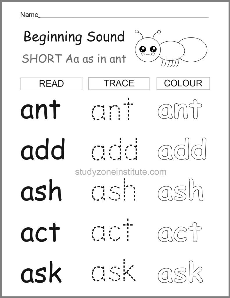 Beginning sound A