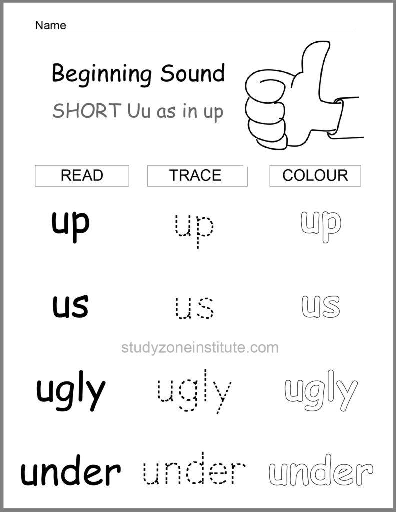 Short beginning sound u