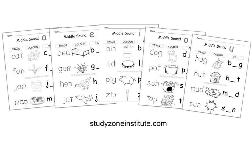 Middle Sounds worksheets