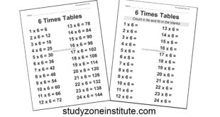 6 Times Tables