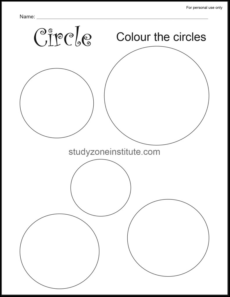 Circle Colour Worksheets