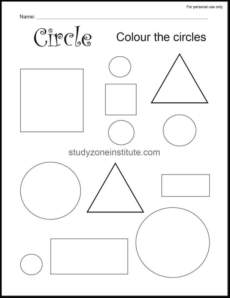Circle Find Colour Worksheets