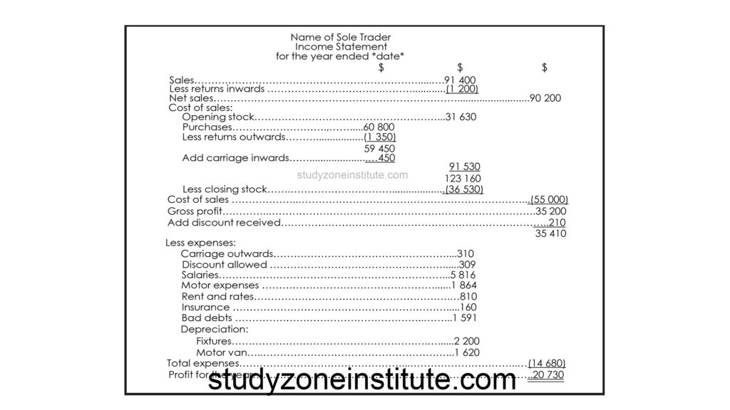 Income Statement Format