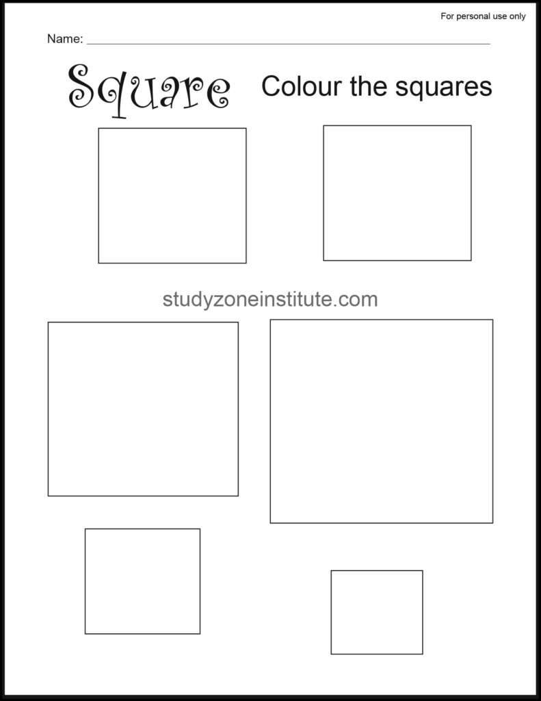 Square Colour Worksheets