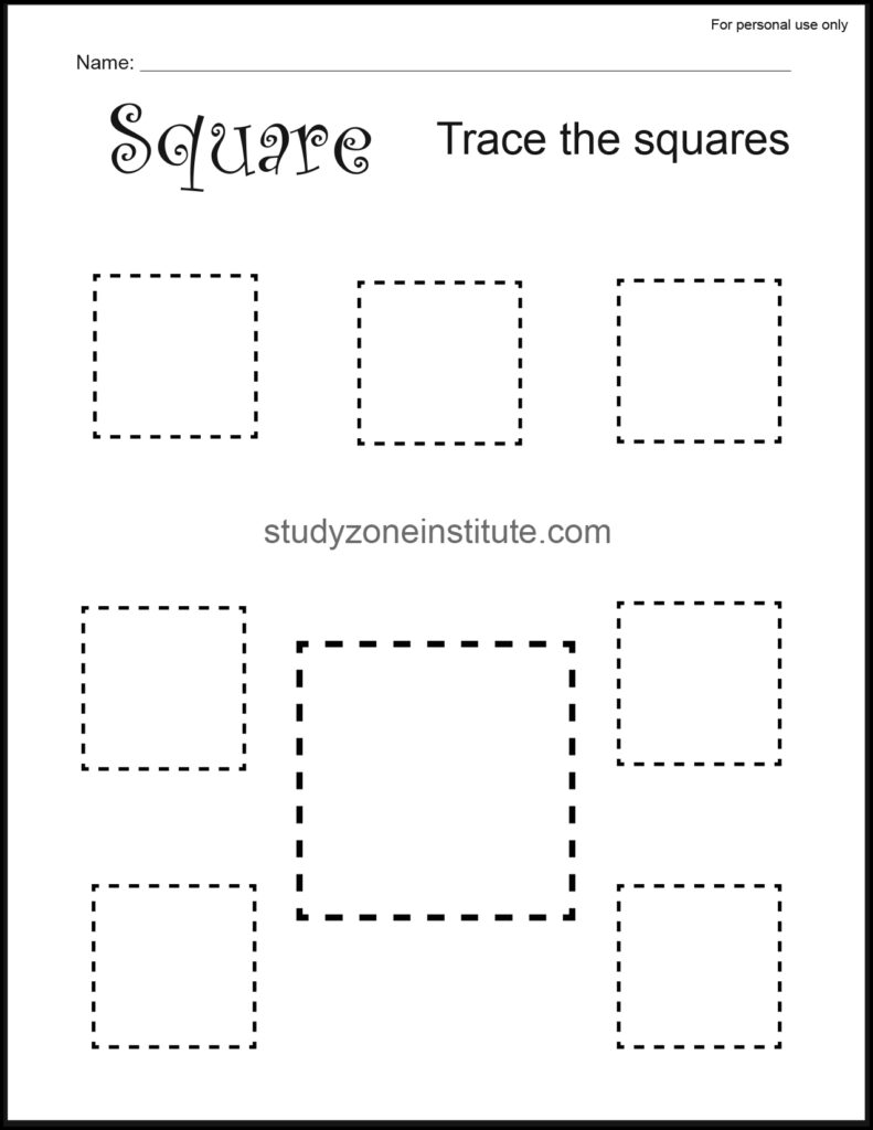Square Trace Worksheets