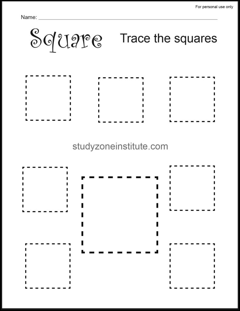 Square Trace Worksheets
