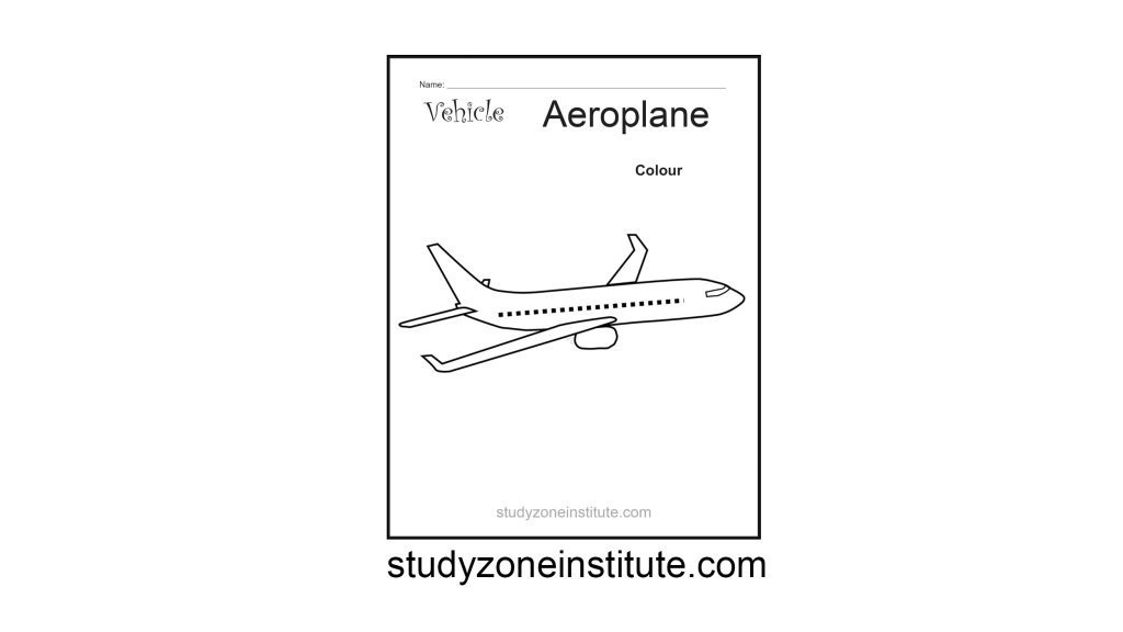 Aeroplane Vehicle worksheet
