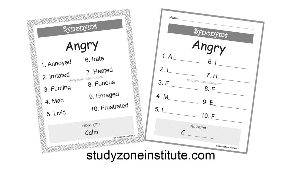 Angry Synonyms