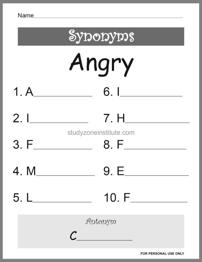 Angry Synonyms