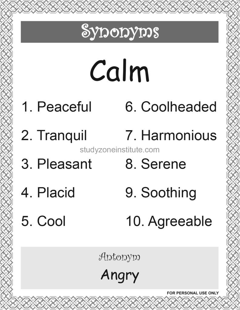 Calm Synonyms