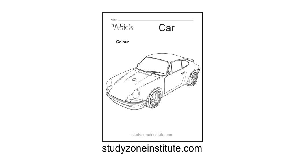 Car Vehicle Worksheet