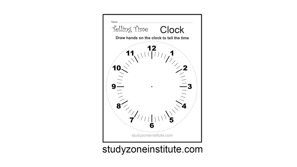 Tell time on analog clock worksheet