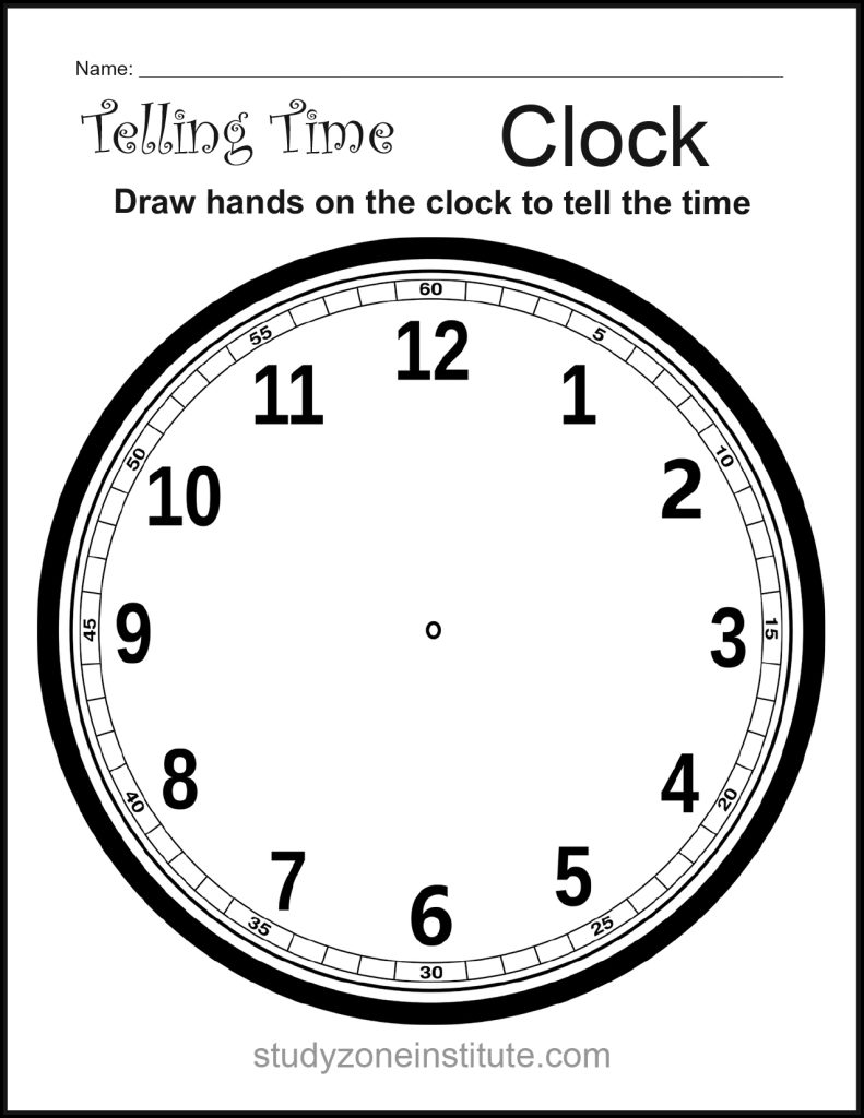 Clock count in 5s worksheet