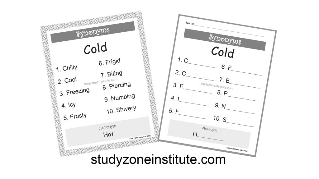 Cold Synonyms