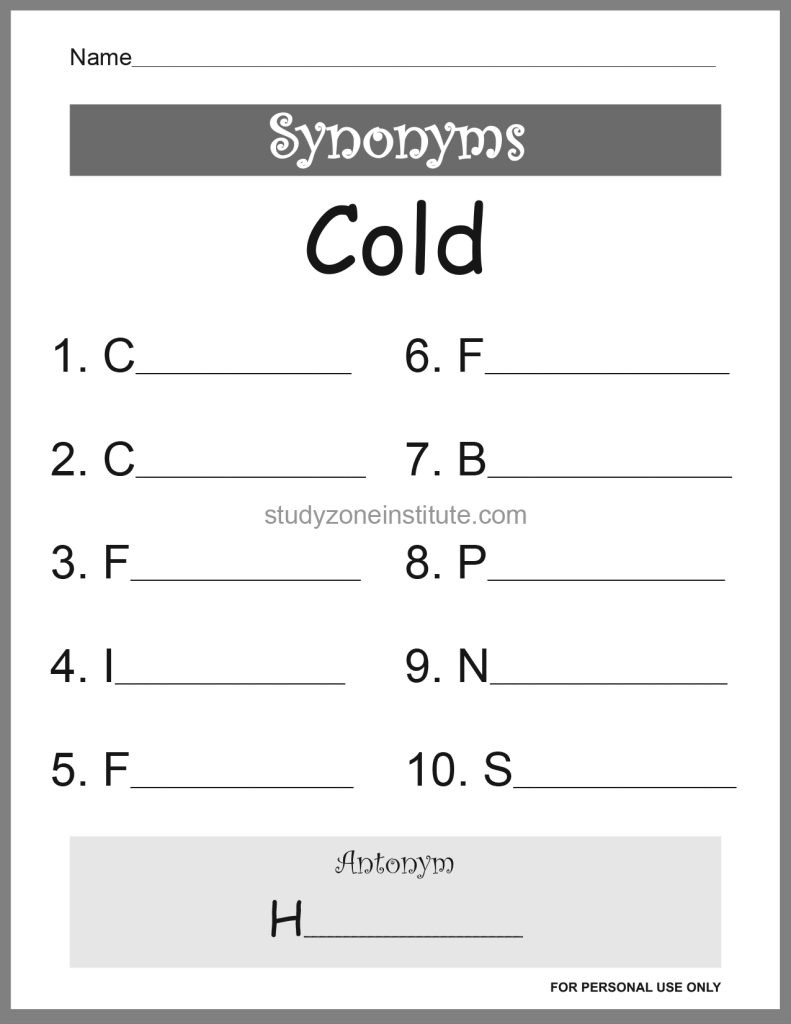 Cold Synonyms