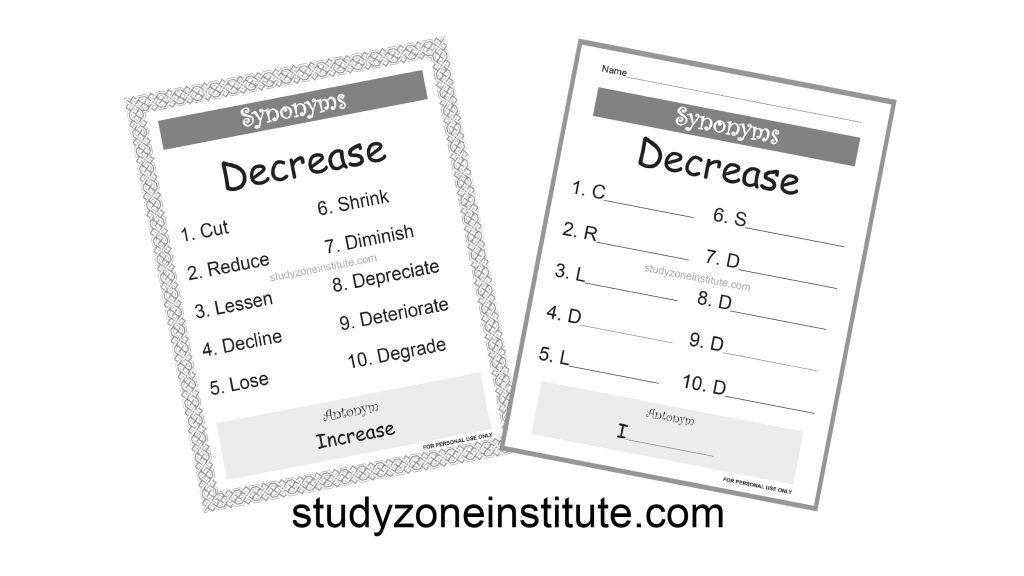 Decrease Synonyms