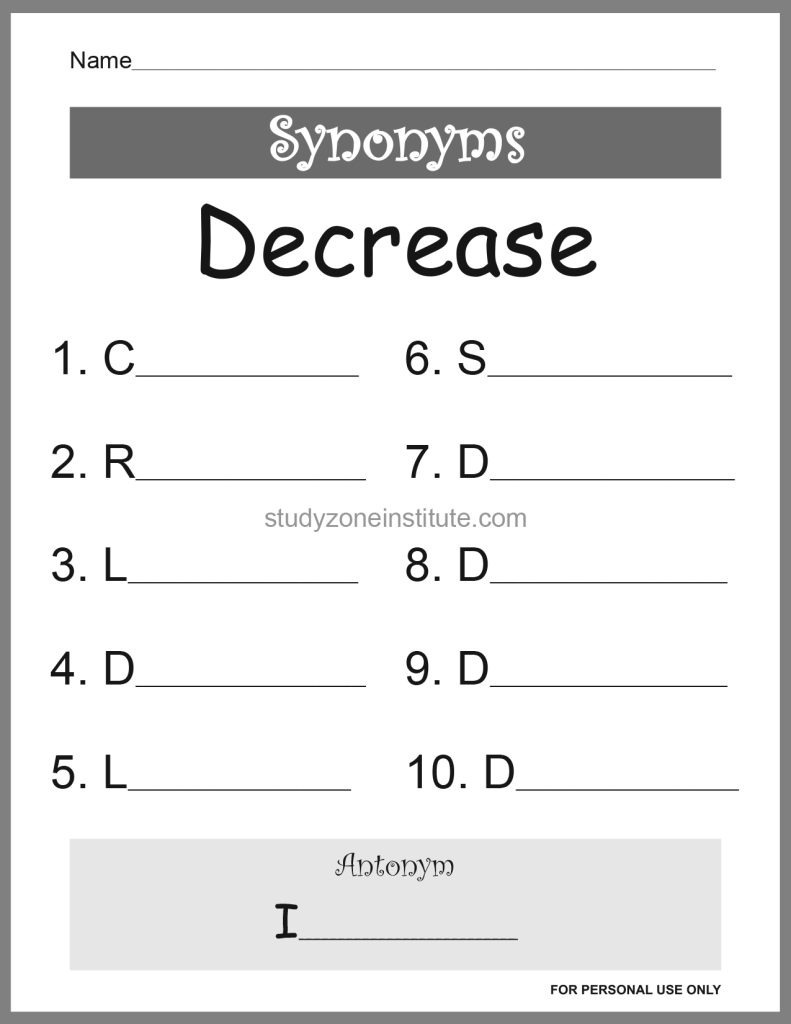 Decrease Synonyms