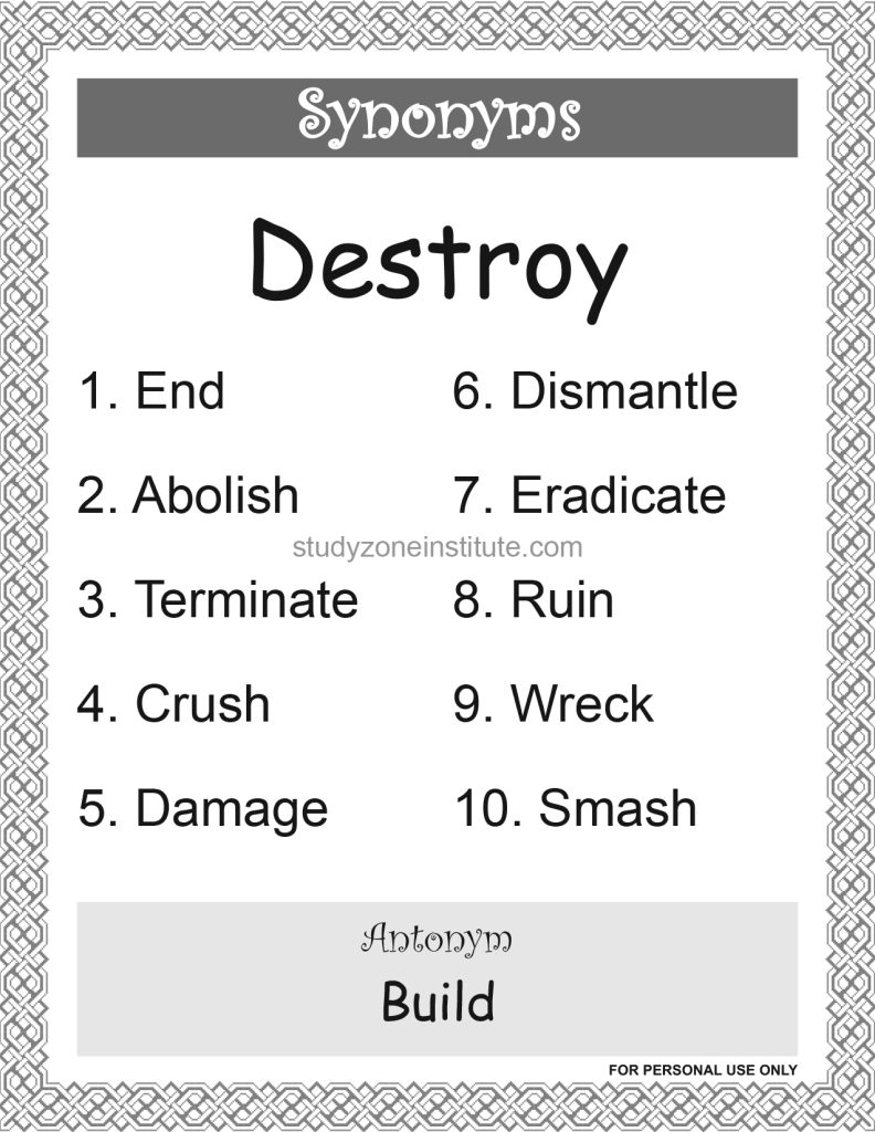 Destroy Synonyms