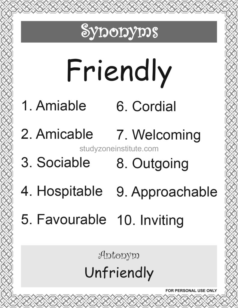 Friendly Synonyms