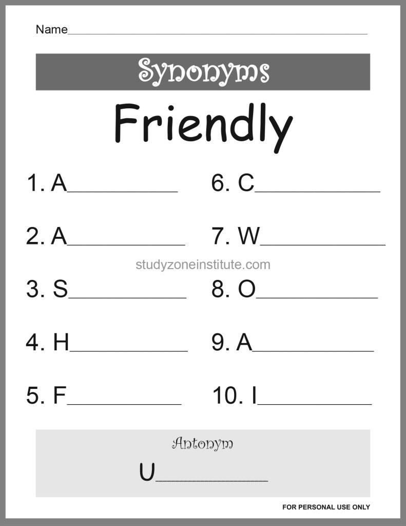 Friendly Synonyms