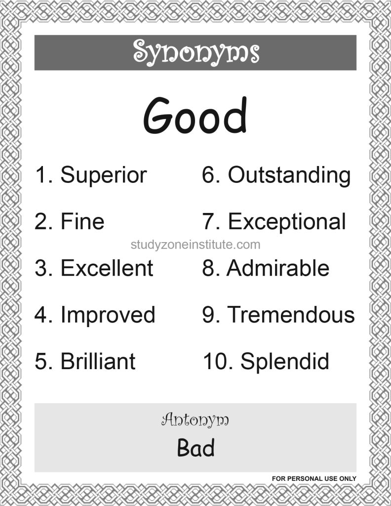 Good Synonyms
