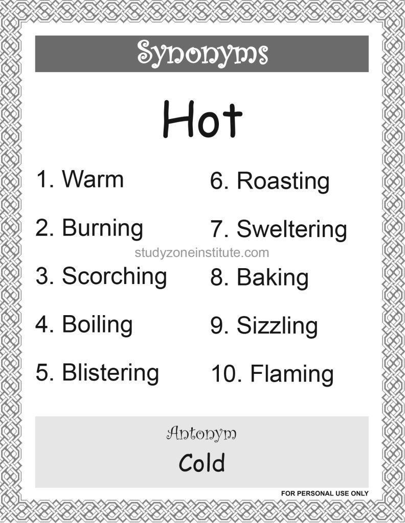 Hot Synonyms