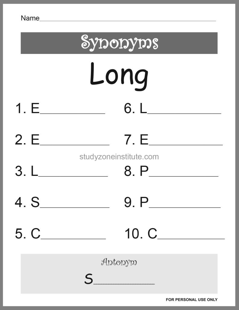 Long Synonyms