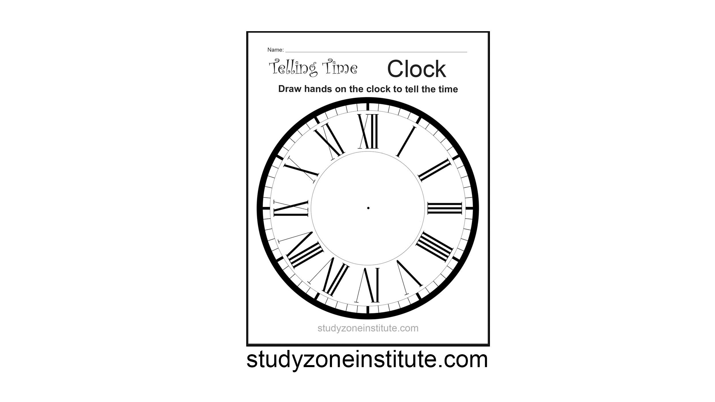 Learn Roman Numerals on clock Tell time with FREE worksheet Study