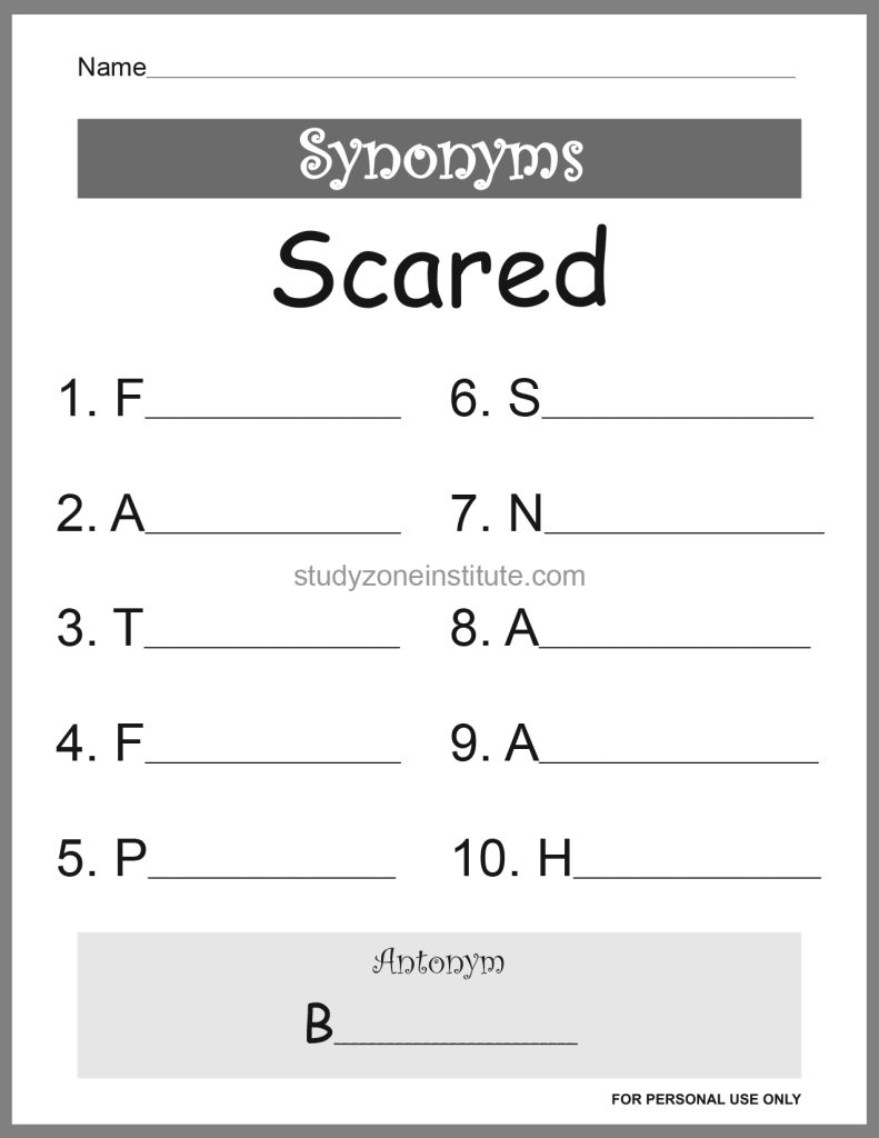Scared Synonyms