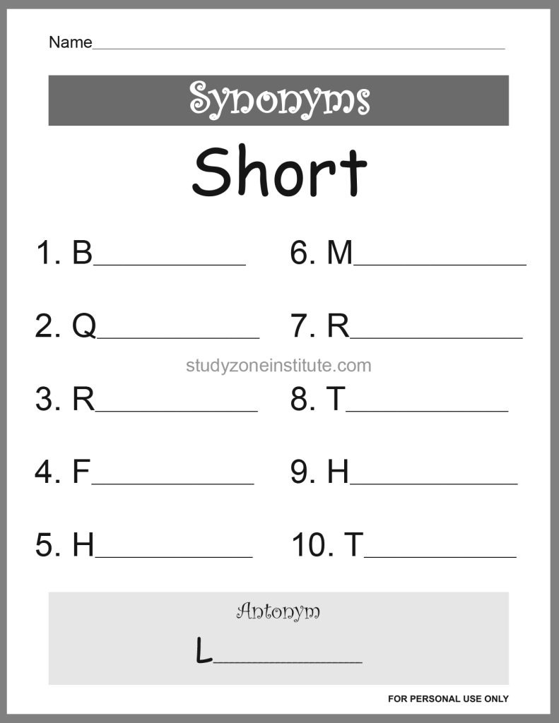 Short Synonyms